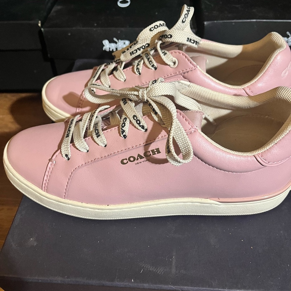 Coach tennis sneakers super cute pink.